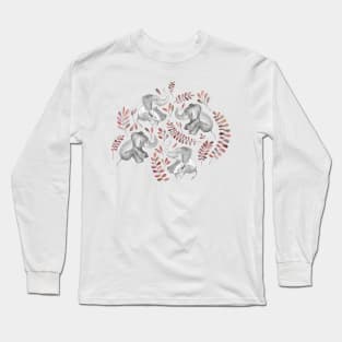 Laughing Baby Elephants – Coral Long Sleeve T-Shirt